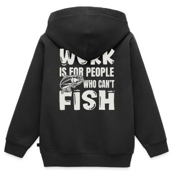 Angelhumor – Geschenk eines Fischerkollegen - Kinder Premium Organic Zip Hoodie - Schwarz - Hinten - AI Model Kid Male (0cm)