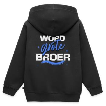 "I'm Going to Be Big Brother" Pregnancy Announcement - Kids Premium Organic Zip-up Hoodie - black - Back - AI Model Kid Male (0cm)