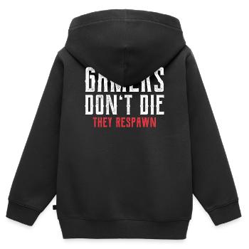 Gamers Respawn - Kinder Premium Organic Zip Hoodie - Schwarz - Hinten - AI Model Kid Male (0cm)