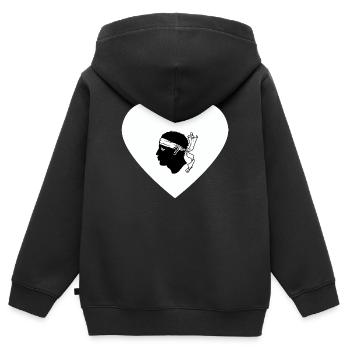 Korsika-Liebe - Kinder Premium Organic Zip Hoodie - Schwarz - Hinten - AI Model Kid Male (0cm)