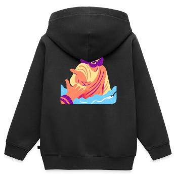 Jesus - Retro Pop Art - Kids Premium Organic Zip-up Hoodie - black - Back - AI Model Kid Male (0cm)