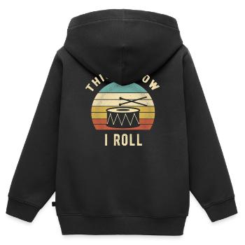 Percussion Retro This Is How I Roll Drummer Gift - Kinder Premium Organic Zip Hoodie - Schwarz - Hinten - AI Model Kid Male (0cm)