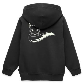 Fuchs Silhouette mit Schweif - Kinder Premium Organic Zip Hoodie - Schwarz - Hinten - AI Model Kid Male (0cm)