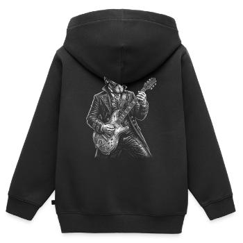 Rutherford B Hayes  mit Gitarre - Kinder Premium Organic Zip Hoodie - Schwarz - Hinten - AI Model Kid Male (0cm)
