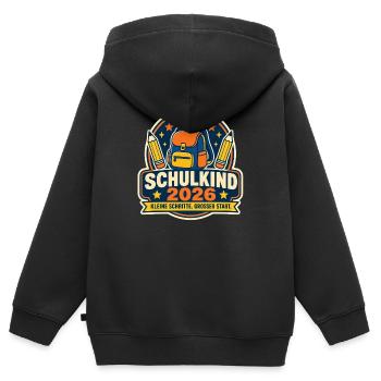 Schulkind 2026 Erster Schultag - Kinder Premium Organic Zip Hoodie - Schwarz - Hinten - AI Model Kid Male (0cm)