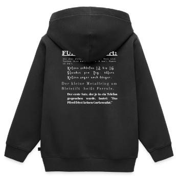 Fun Fact Shirt Geschenkidee lustig  - Kinder Premium Organic Zip Hoodie - Schwarz - Hinten - AI Model Kid Male (0cm)