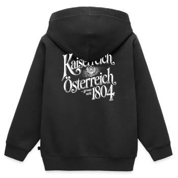 Kaiserreich Österreich, weiss - Kinder Premium Organic Zip Hoodie - Schwarz - Hinten - AI Model Kid Male (0cm)