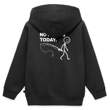 Heute kein Angeln Angler Fischer - Kinder Premium Organic Zip Hoodie - Schwarz - Hinten - AI Model Kid Male (0cm)