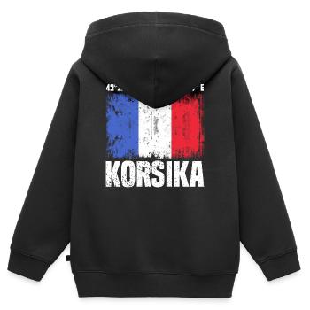 Korsika Reise - Kinder Premium Organic Zip Hoodie - Schwarz - Hinten - AI Model Kid Male (0cm)