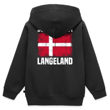 Langeland Koordinaten - Kinder Premium Organic Zip Hoodie - Schwarz - Hinten - AI Model Kid Male (0cm)