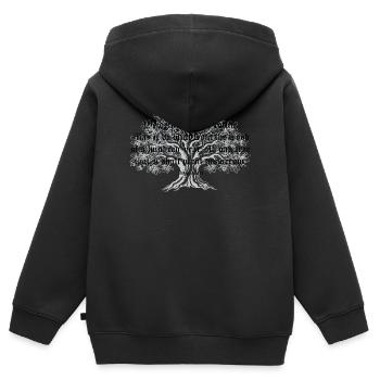 Gotischer Baum der alten Schrift - Kinder Premium Organic Zip Hoodie - Schwarz - Hinten - AI Model Kid Male (0cm)