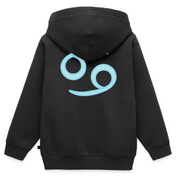 Krebs-Sternzeichen Pastellblau - Kinder Premium Organic Zip Hoodie - Schwarz - Hinten - AI Model Kid Male (0cm)