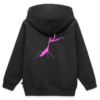 Gottesanbeterin pink - Kinder Premium Organic Zip Hoodie - Schwarz - Hinten - AI Model Kid Male (0cm)