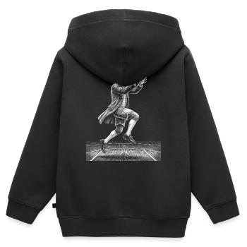 John Adams Basketball - Kinder Premium Organic Zip Hoodie - Schwarz - Hinten - AI Model Kid Male (0cm)