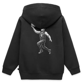 John Quincy Adams Basketball - Kinder Premium Organic Zip Hoodie - Schwarz - Hinten - AI Model Kid Male (0cm)