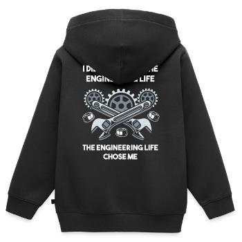 Ingenieur Student - Kinder Premium Organic Zip Hoodie - Schwarz - Hinten - AI Model Kid Male (0cm)