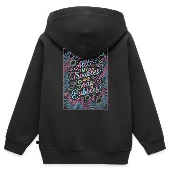 All My Troubles Are Soap Bubbles - Kinder Premium Organic Zip Hoodie - Schwarz - Hinten - AI Model Kid Male (0cm)