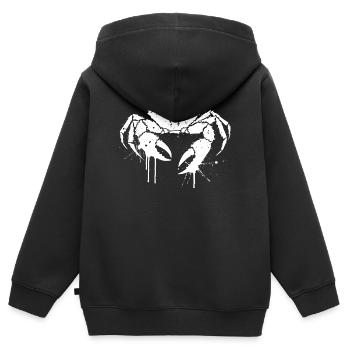 Weiße Spritzkrabbe - Kinder Premium Organic Zip Hoodie - Schwarz - Hinten - AI Model Kid Male (0cm)