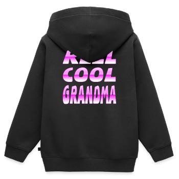Oma - Kinder Premium Organic Zip Hoodie - Schwarz - Hinten - AI Model Kid Male (0cm)
