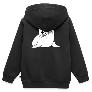 Baby Robbe Silhouette niedliches Tiermotiv - Kinder Premium Organic Zip Hoodie - Schwarz - Hinten - AI Model Kid Male (0cm)