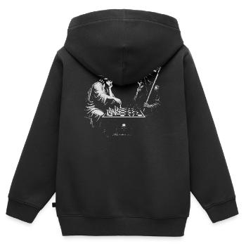Freiheitsstatue spielt Schach mit dem Tod - Kinder Premium Organic Zip Hoodie - Schwarz - Hinten - AI Model Kid Male (0cm)