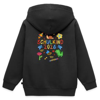 Schulkind 2026 First Day of School 2026 - Kinder Premium Organic Zip Hoodie - Schwarz - Hinten - AI Model Kid Male (0cm)