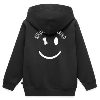 Kindergartenkind – Minimalistisches Kinderdesign - Kinder Premium Organic Zip Hoodie - Schwarz - Hinten - AI Model Kid Male (0cm)