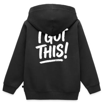 Ich habe diesen kühnen Pinsel bekommen - Kinder Premium Organic Zip Hoodie - Schwarz - Hinten - AI Model Kid Male (0cm)