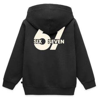 67 Six Seven – Urban Typografie - Kinder Premium Organic Zip Hoodie - Schwarz - Hinten - AI Model Kid Male (0cm)