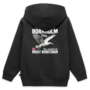 Das ist so ein Bornholm Ding - Kinder Premium Organic Zip Hoodie - Schwarz - Hinten - AI Model Kid Male (0cm)