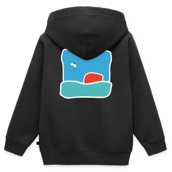 Mücke in der Flucht – fliegendes Insekt - Kinder Premium Organic Zip Hoodie - Schwarz - Hinten - AI Model Kid Male (0cm)