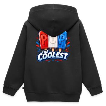 Lustiger Opa, der coolste Papa - Kinder Premium Organic Zip Hoodie - Schwarz - Hinten - AI Model Kid Male (0cm)