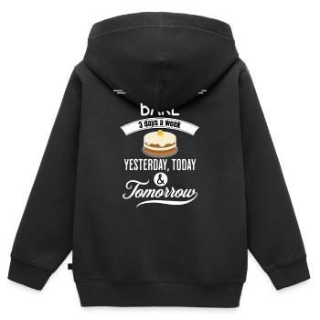 Lustiges Backzitat - Kinder Premium Organic Zip Hoodie - Schwarz - Hinten - AI Model Kid Male (0cm)