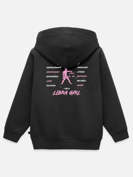 Sternzeichen Waage - Kinder Premium Organic Zip Hoodie - Schwarz