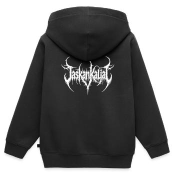 MetalliJaska - Kinder Premium Organic Zip Hoodie - Schwarz - Hinten - AI Model Kid Male (0cm)