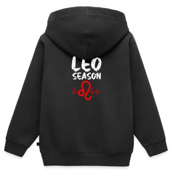 Sternzeichen Löwe - Kinder Premium Organic Zip Hoodie - Schwarz - Hinten - AI Model Kid Male (0cm)
