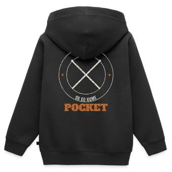 Call Your Pocket Badge - Kinder Premium Organic Zip Hoodie - Schwarz - Hinten - AI Model Kid Male (0cm)