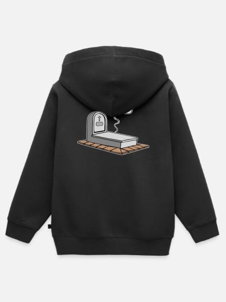 Ich kann nicht aufstehen - Kinder Premium Organic Zip Hoodie - Schwarz