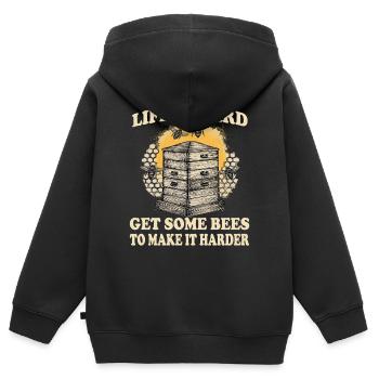 Imker Biene Fan Imkereibedarf Imker Zubehör Lustig - Kinder Premium Organic Zip Hoodie - Schwarz - Hinten - AI Model Kid Male (0cm)