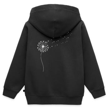 Löwenzahn Pusteblume - Kinder Premium Organic Zip Hoodie - Schwarz - Hinten - AI Model Kid Male (0cm)