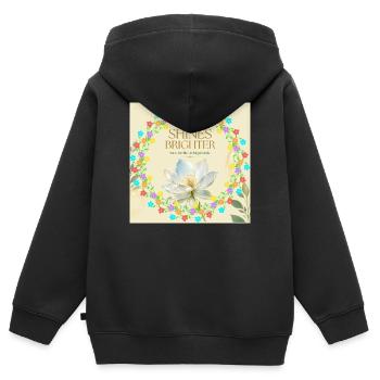 Blossom Ring Brilliance of Light - Kids Premium Organic Zip-up Hoodie - black - Back - AI Model Kid Male (0cm)