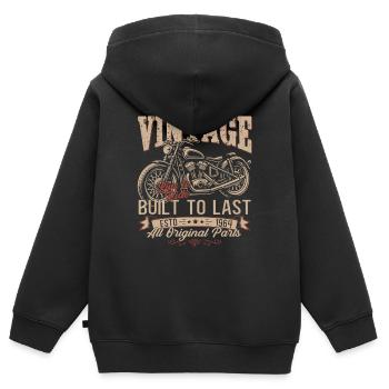 62. Geburtstag Geschenk Motorradfahrer Biker 1964 - Kinder Premium Organic Zip Hoodie - Schwarz - Hinten - AI Model Kid Male (0cm)