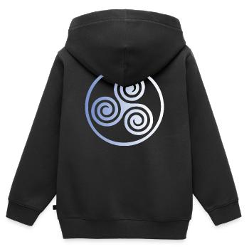 Triskele Blue Fade - Kinder Premium Organic Zip Hoodie - Schwarz - Hinten - AI Model Kid Male (0cm)