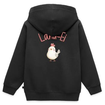 Landei Huhn Landleben Dorfkind - Kinder Premium Organic Zip Hoodie - Schwarz - Hinten - AI Model Kid Male (0cm)