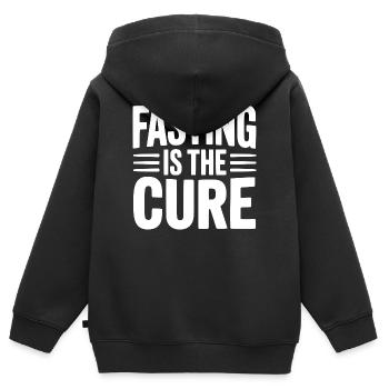 Fasten ist Heilung - Kinder Premium Organic Zip Hoodie - Schwarz - Hinten - AI Model Kid Male (0cm)