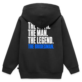 Der Mythos Der Mann Die Legende Der Brautmann - Kinder Premium Organic Zip Hoodie - Schwarz - Hinten - AI Model Kid Male (0cm)