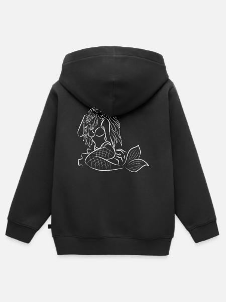 Meerjungfrau sitzend - Kinder Premium Organic Zip Hoodie - Schwarz