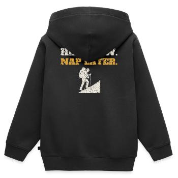 Hike Now Nap Later - Kinder Premium Organic Zip Hoodie - Schwarz - Hinten - AI Model Kid Male (0cm)