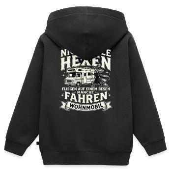 Hexen fahren Wohnmobil – Nicht Alle - Kinder Premium Organic Zip Hoodie - Schwarz - Hinten - AI Model Kid Male (0cm)