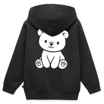 Petit ours en peluche mignon pour bébés et tout-petits - Sweat Premium à capuche zippé enfant bio - noir - Dos - AI Model Kid Male (0cm)